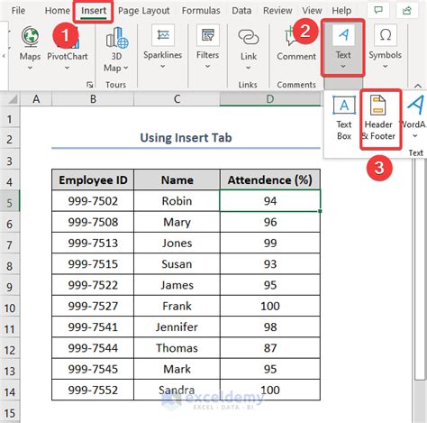how to set two rows as header in excel