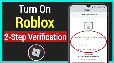 how to set up 2 step verification on roblox