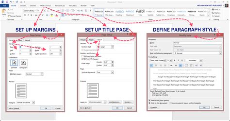how to set up a book format in word