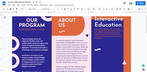 how to set up a brochure in google docs