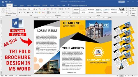 how to set up a brochure in word
