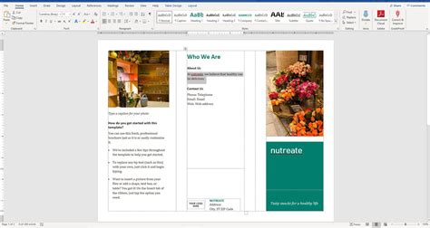 how to set up a leaflet on word
