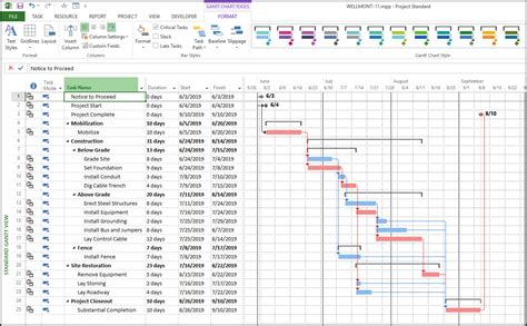 how to set up a project in microsoft project