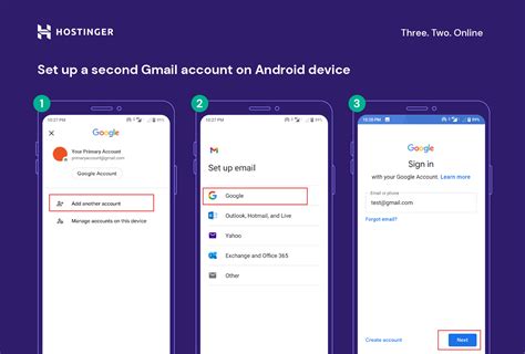 how to set up a second email account on android phone