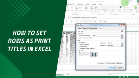 how to set up a title row in excel