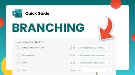 how to set up branching in microsoft forms