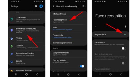 how to set up face recognition on android phone