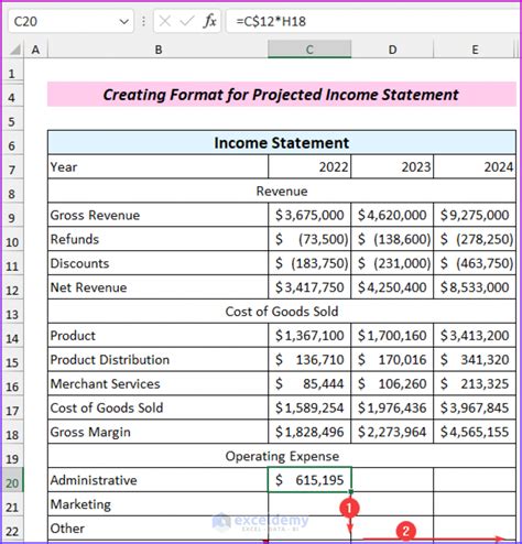 how to set up financial statements in excel