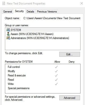 how to set up folder permissions in windows 10