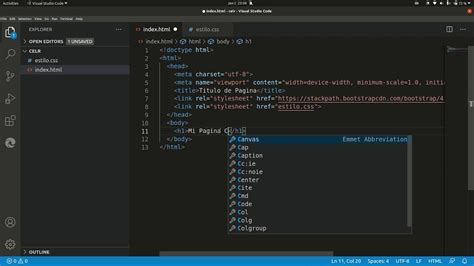 how to set up html and css in visual studio code