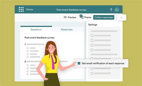 how to set up microsoft forms to send email