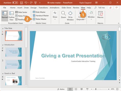 how to set up powerpoint presentation with notes