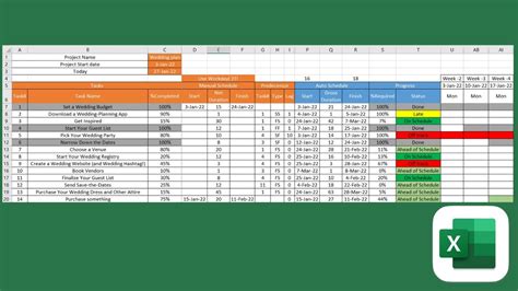 how to set up project management in excel