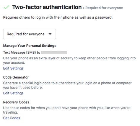 how to set up two factor authentication on facebook business manager