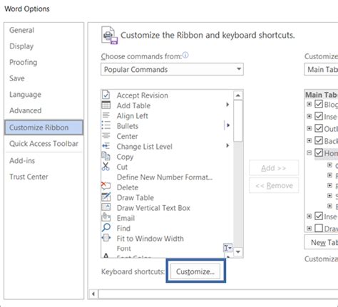 how to set up typing shortcuts in word