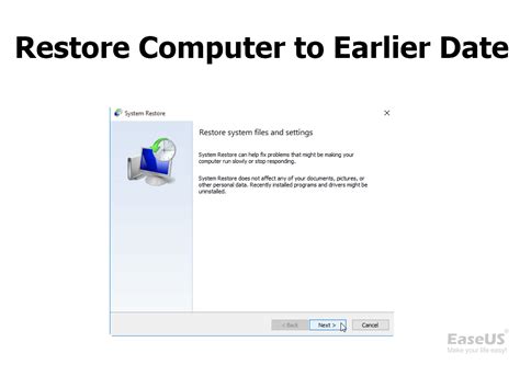 how to set your computer back to a previous date windows 10