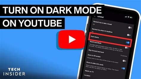 how to set youtube on dark mode