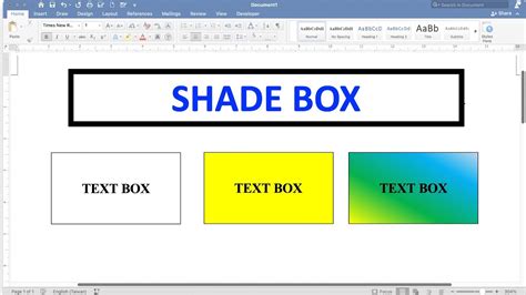 how to shadow box in word