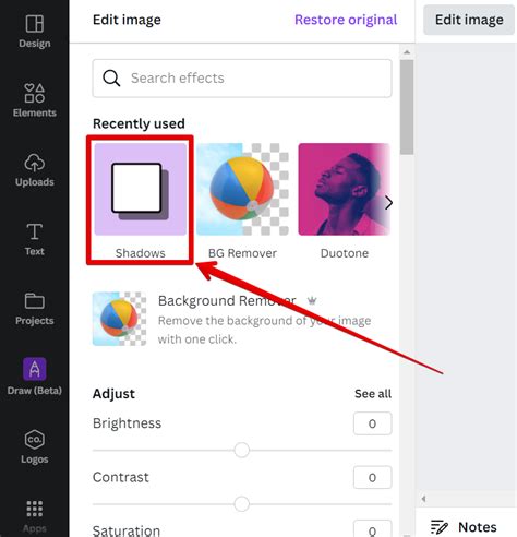 how to shadow in canva