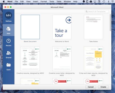 how to share a word document on mac