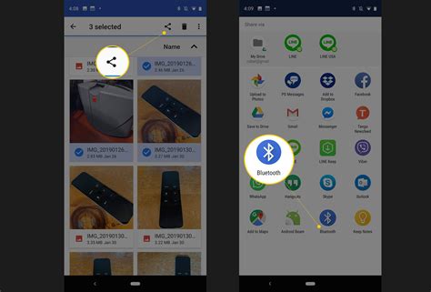 how to share files between android and ios via bluetooth