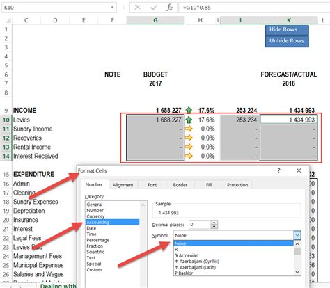 how to show 0 in excel accounting