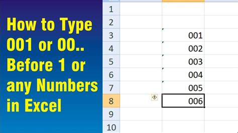 how to show 1 as 01 in excel