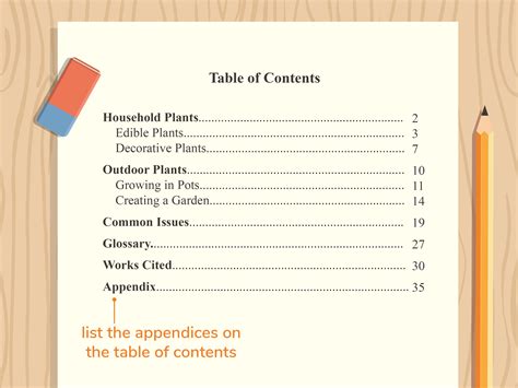 how to show an appendix in a document