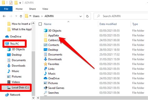 how to show appdata folder windows 10