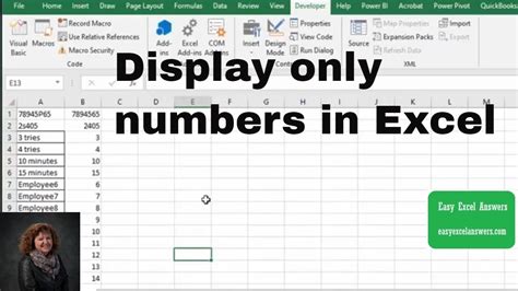how to show cell numbers in excel