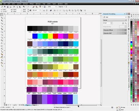 how to show colour palette in coreldraw