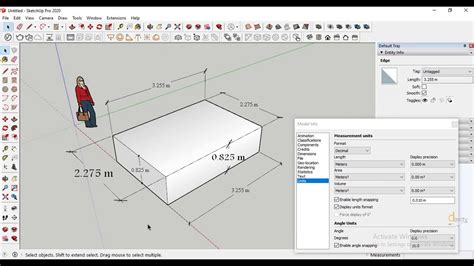 how to show dimensions in sketchup