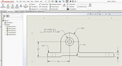 how to show dimensions in solidworks drawing
