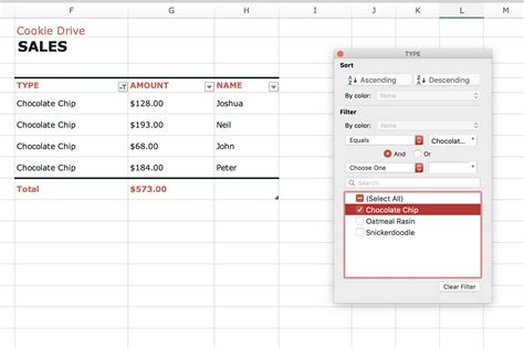 how to show filter option in excel
