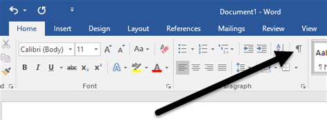 how to show formatting marks in word document