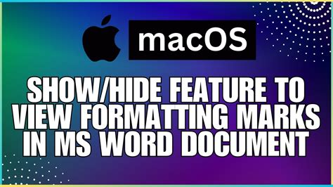 how to show formatting marks in word mac