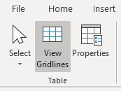 how to show gridlines in word table