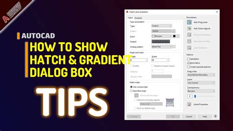 how to show hatch dialog box in autocad