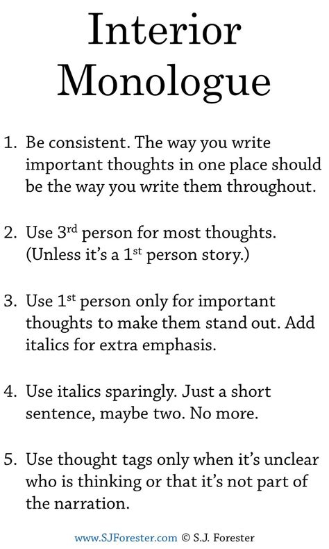 how to show internal monologue in writing