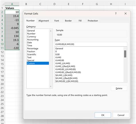 how to show negative numbers in excel in red