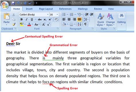 how to show spelling errors in word red underline