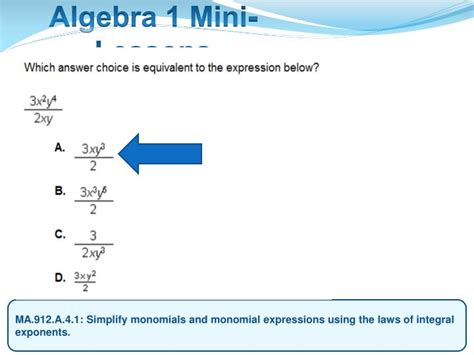 how to simplify monomials with exponents