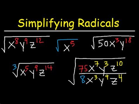 how to simplify radical fractions with variables and exponents