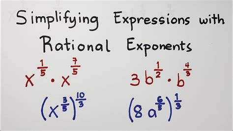 how to simplify rational expressions with fractions as exponents