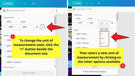 how to size in canva