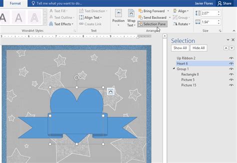 how to size shapes in word