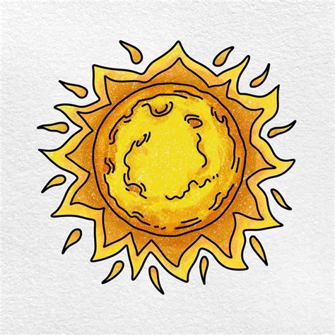 how to sketch a sun