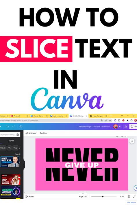 how to slice text in canva