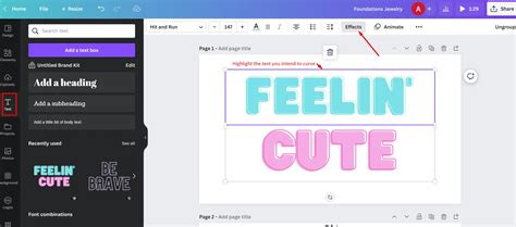 how to slope text in canva