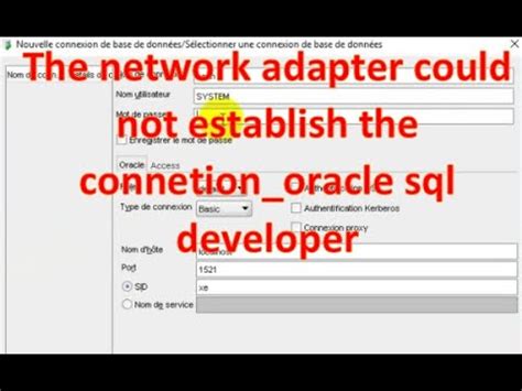 how to solve network adapter problem in oracle sql developer